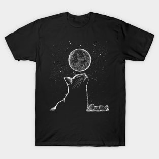 Cat and moon T-Shirt